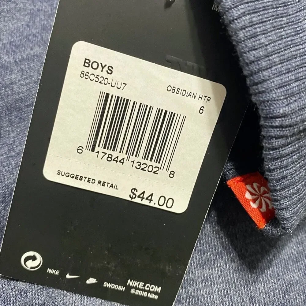 Nike Sportswear Club Fleece Big Kids Crew-Neck Sweatshirt Boys size 6 New NWT